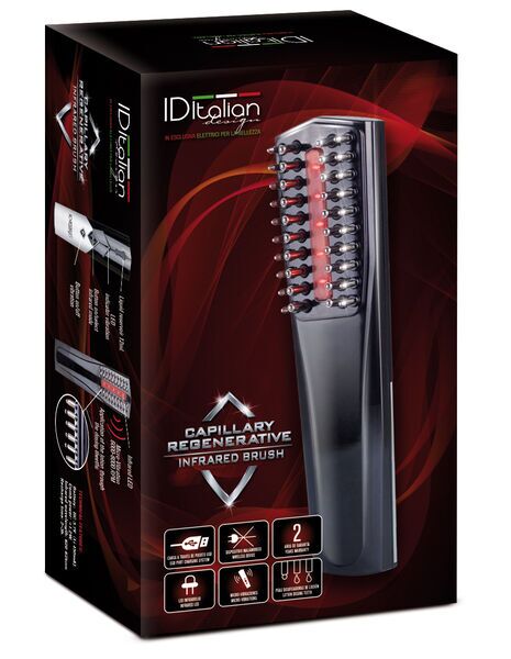 Italian Design Brosse régénératrice pour cheveux | noir/gris 1