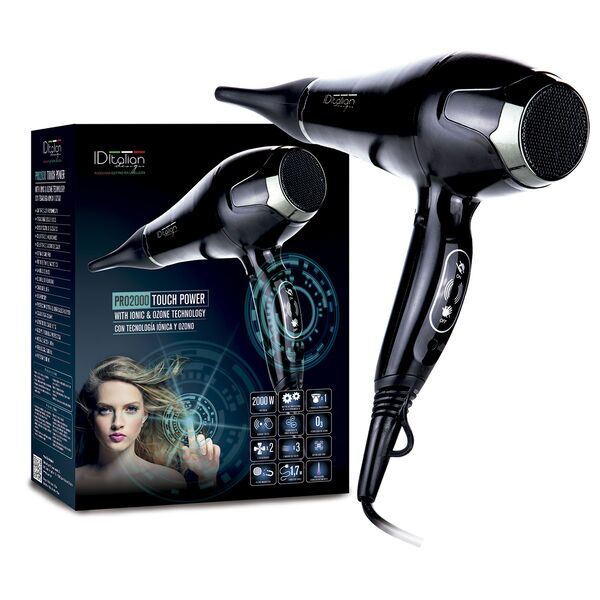 Italian Design Pro 2000 Touch Power Haardroger | zwart 1