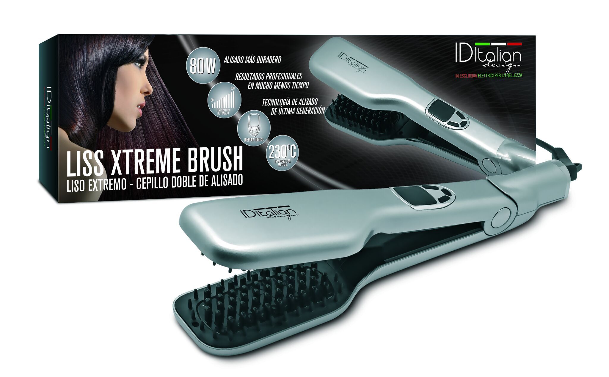 Italian Design Liss Xtreme Stijltang | zwart/grijs