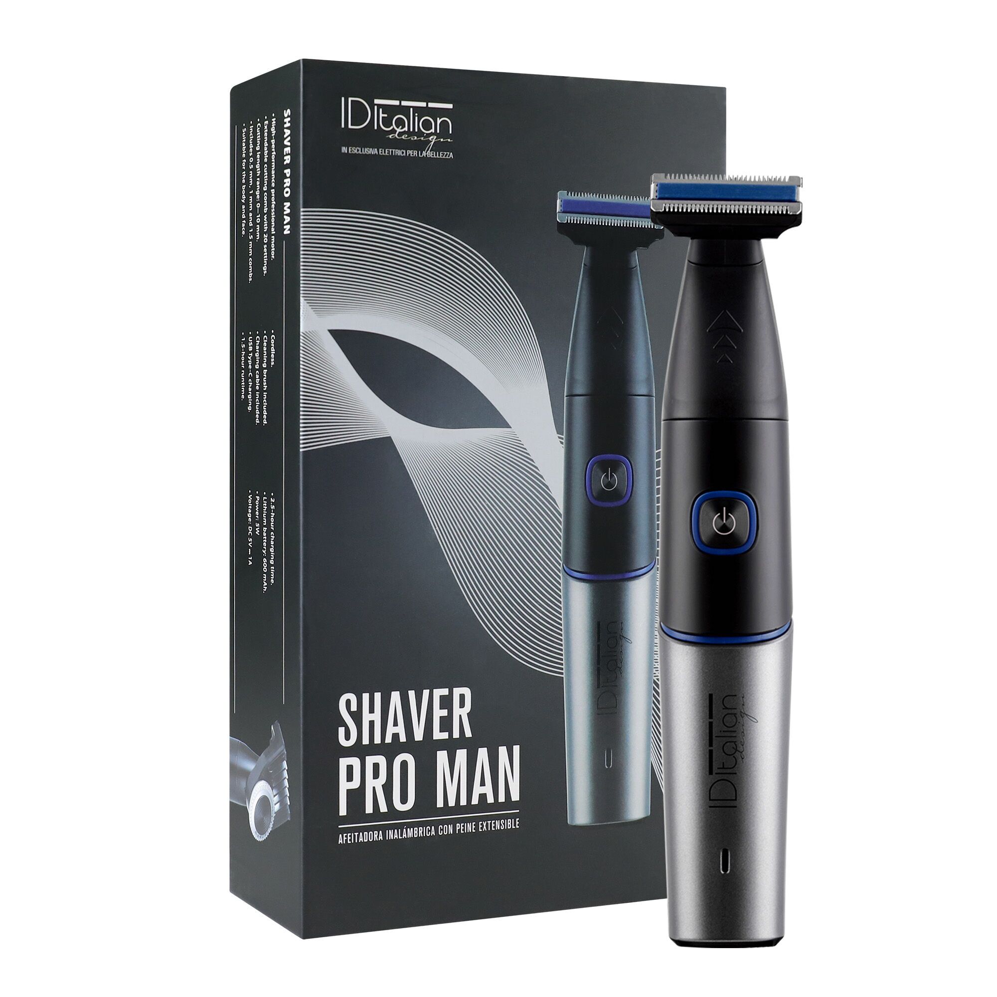 Italian Design Shaver Pro Man Scheerapparaat | zwart/zilver