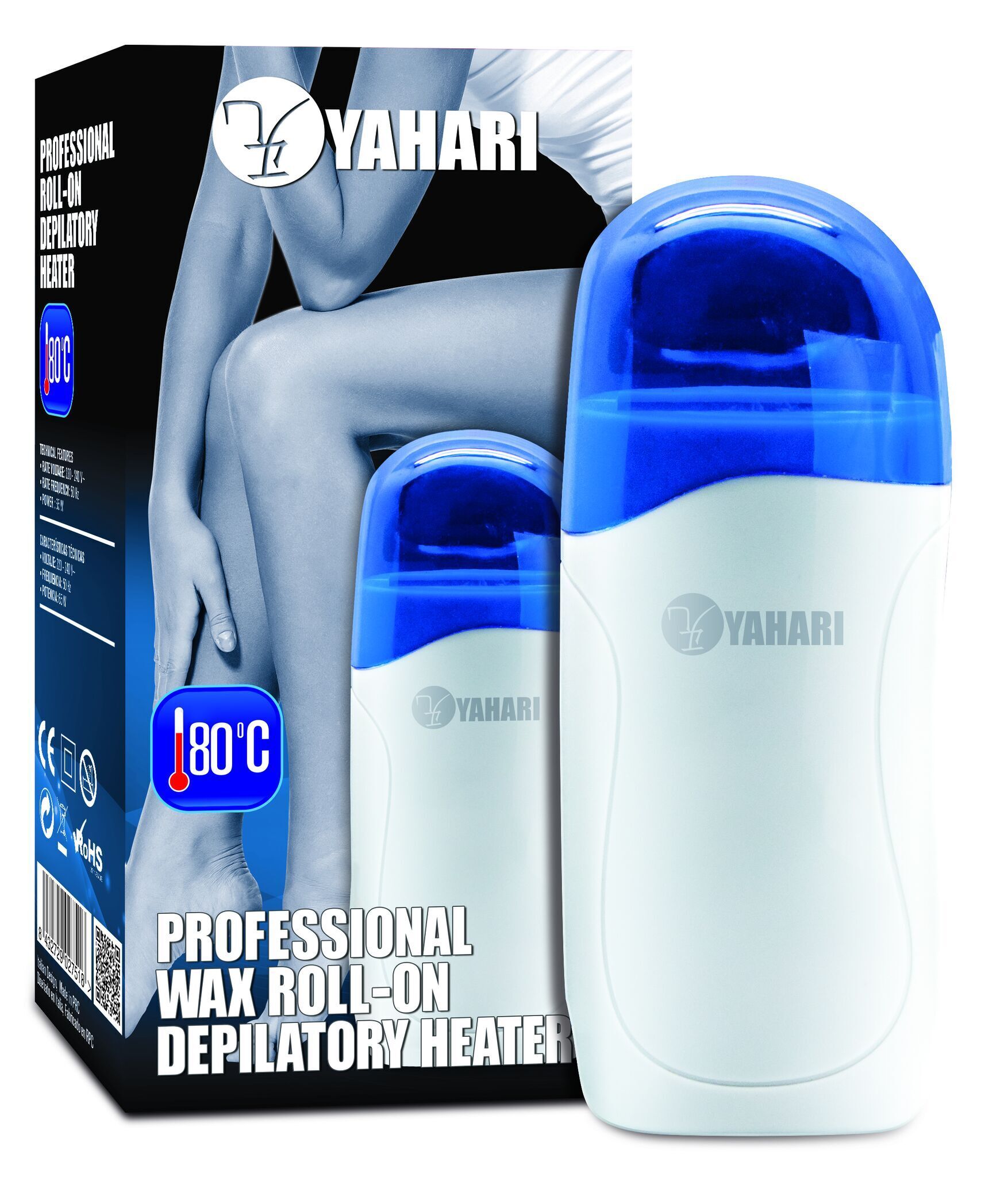 Italian Design Wax Roll-On 80° Epilator | wit