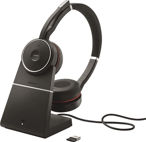 Jabra Evolve 75 SE MS stereo | schwarz/rot | Ladestation 1