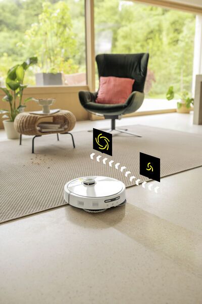 Kärcher RVM 4 Comfort Extra Staubsaugerroboter mit Wischfunktion inkl. Absaugstation | weiß, image 4 of 5