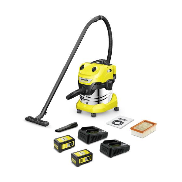 Kärcher WD 4-18 S Dual Battery Set Nass-/Trockensauger | gelb/schwarz, image 1 of 3