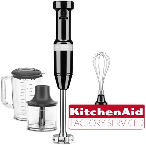 KITCHENAID Stabmixer "5KHBV83EOB ONYX BLACK", schwarz (onyx schwarz), B:9,05cm H:41,4cm T:6,35cm, Mixer