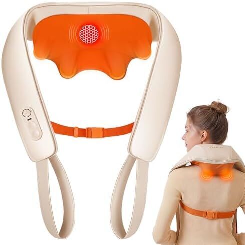 KNQZE KNB1 masajeador 4D con calor para espalda y cuello | beige, image 1 of 1