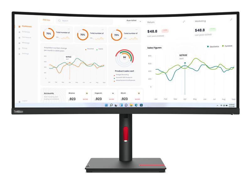 Lenovo ThinkVision T34w-30 | 34.1" | with stand | black 1