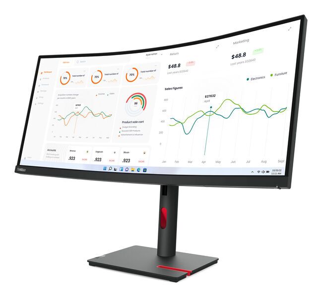 Lenovo ThinkVision T34w-30 | 34.1" | with stand | black 3