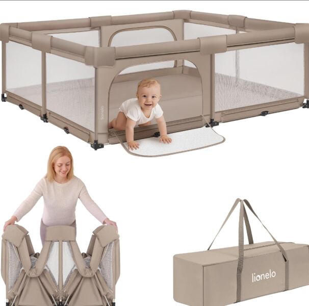 Lionelo Florence XL Easy Fold Detská ohrádka 180 × 200 cm | béžová, image 1 of 1