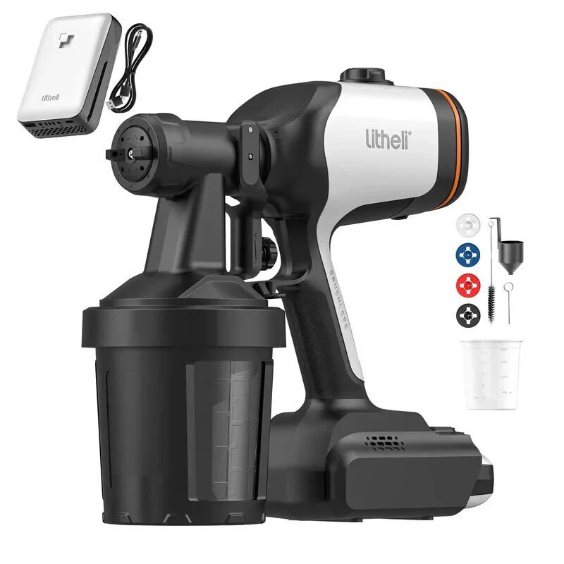 Litheli U20 ECT010091 20 V accu-verfspuit incl. 4.0 Ah accu | zwart/wit