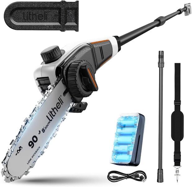 Litheli U20 EGT050070 20 V cordless pole pruner incl. 2.0 Ah battery | black/white, image 1 of 1