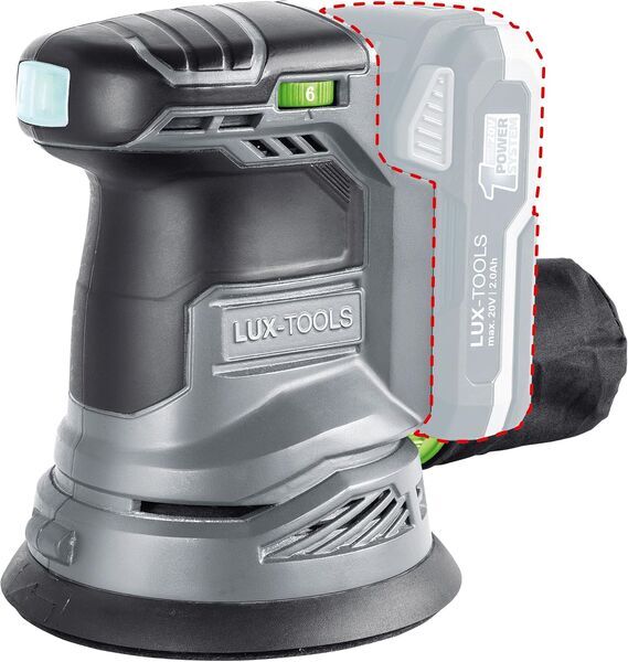 Lux-Tools A-EXS-20/125 Cordless Random Orbital Sander without battery | grey 1