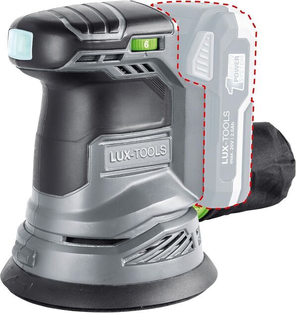 Lux-Tools A-EXS-20/125 Batteridriven excenterslip utan batteri