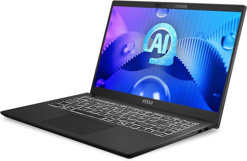MSI Modern 15 H AI C1MG | Core Ultra 7 155H | 15.6" | 32 GB | 1 TB SSD | zwart | Win 11 Pro | US 2