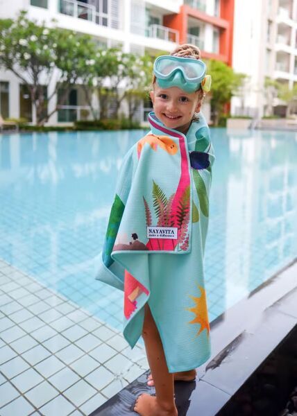 NAYAVITA Kinder-Strandtuch Dinosaurier | grün 5