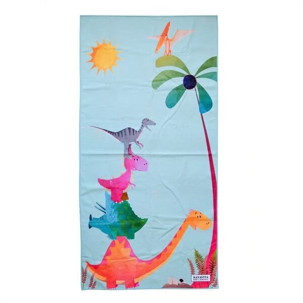 NAYAVITA Kinder-Strandtuch Dinosaurier | grün 1