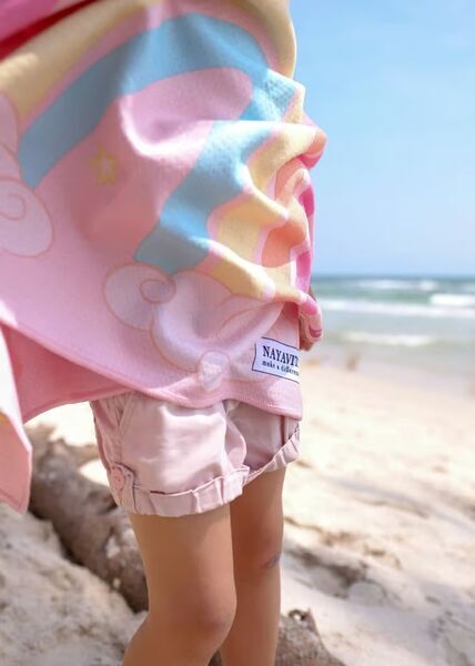 NAYAVITA Kinder-Strandtuch Einhorn | rosa 4