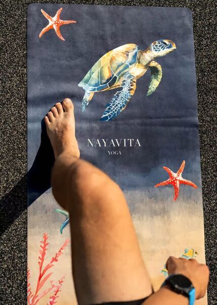 NAYAVITA Yogamatte Ozean | koralle/blau 2