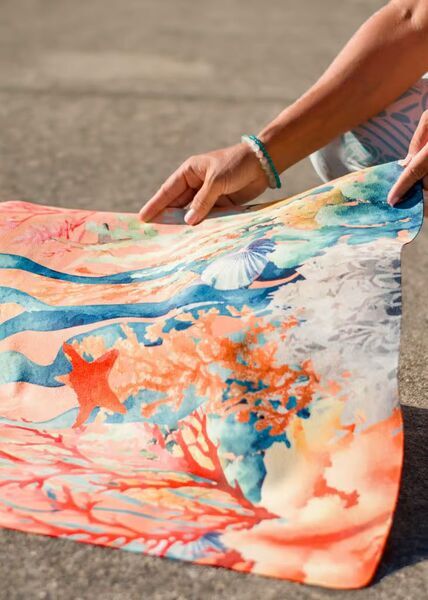 NAYAVITA Reise-Yogamatte Ozean | koralle/blau 4