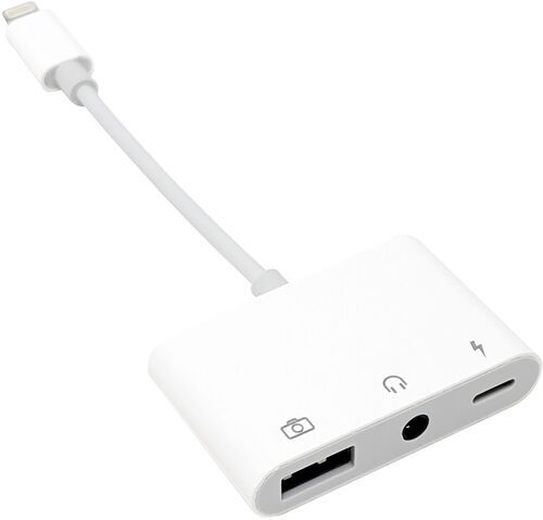 3-in-1 Lightning Port Adapter (USB-A, USB-C, AUX)