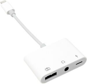 3-in-1 Lightning Port Adapter (USB-A, USB-C, AUX)
