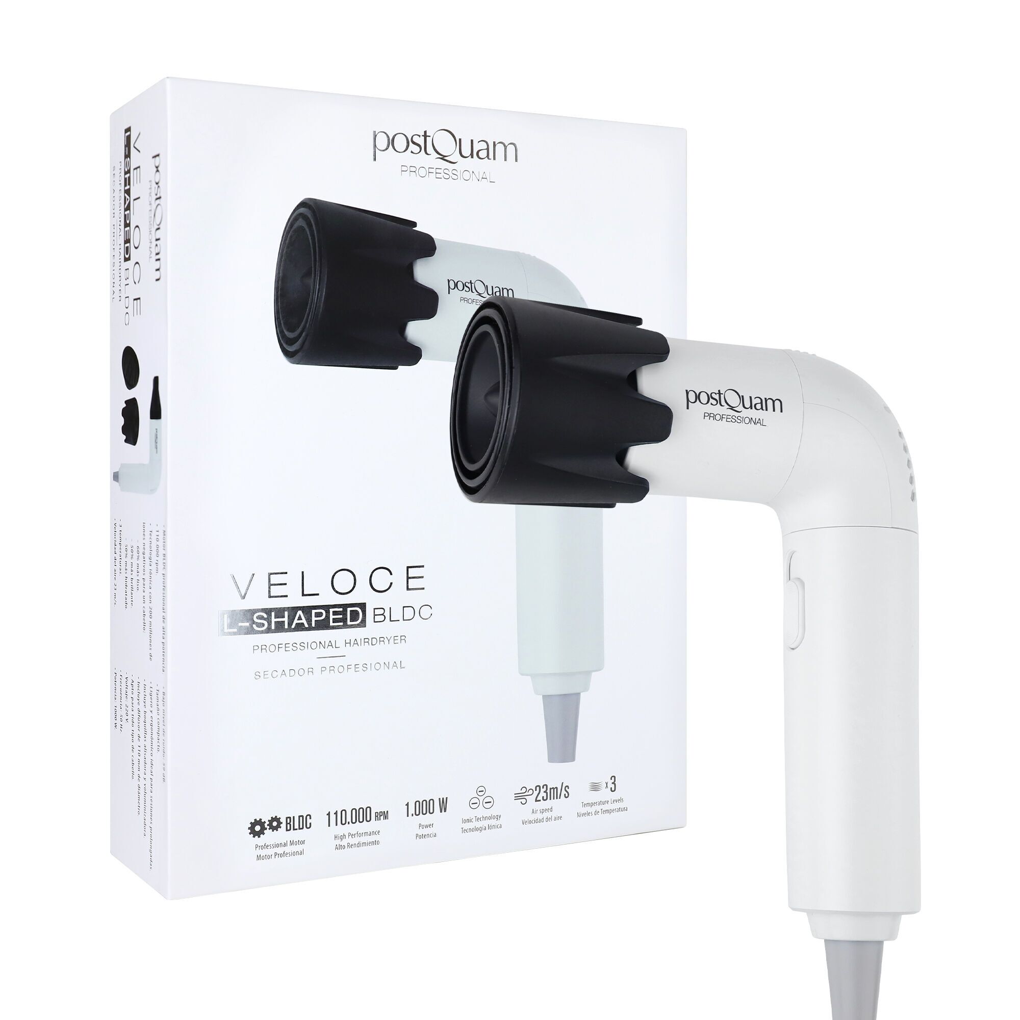 postQuam Veloce L BLDC professionele haardroger | wit