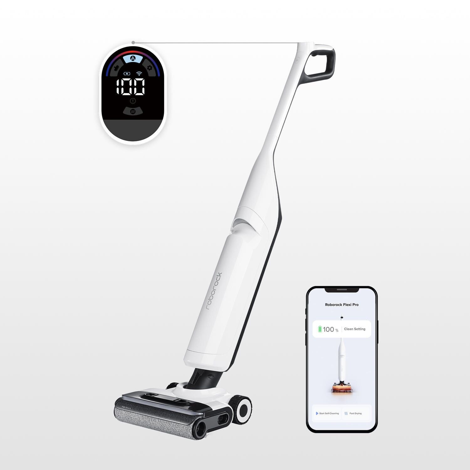 Roborock Flexi Pro Akku-Nass-/Trockensauger weiß/schwarz
