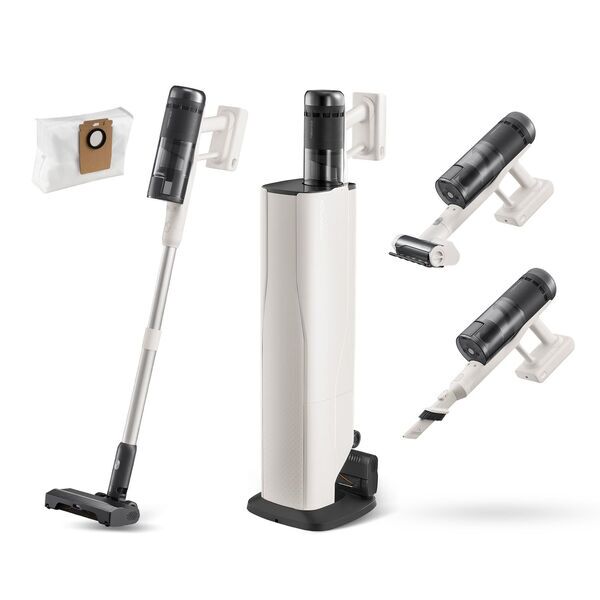 Roborock H60 Hub Pro kädessä pidettävä akkuimuri sis. pölynpoistoasema | valkoinen/musta, image 1 of 1