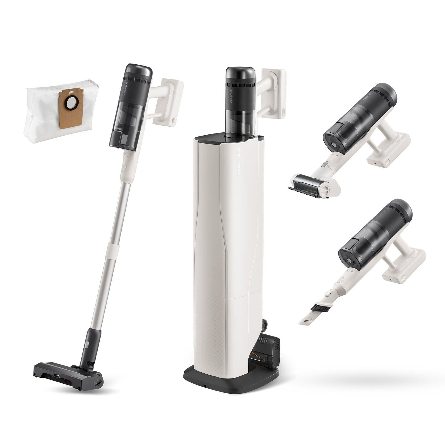 Roborock H60 Hub Pro Draadloze handstofzuiger incl. zelflegende station | wit/zwart