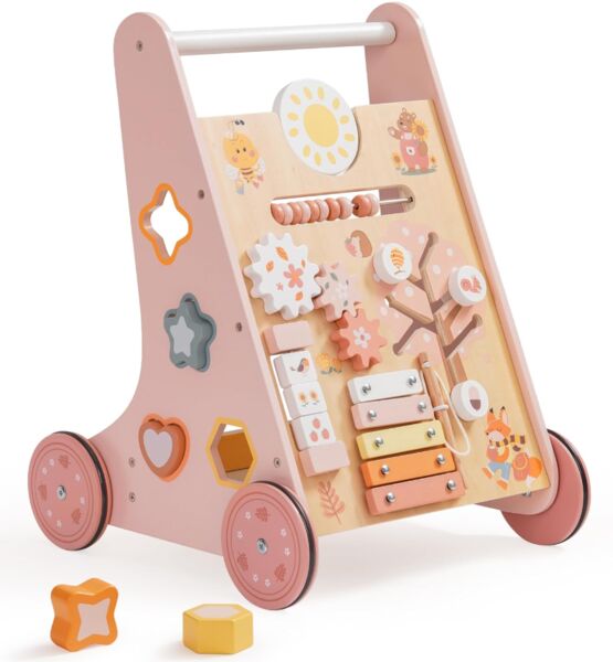 Robud Lauflernwagen wood | pink 1