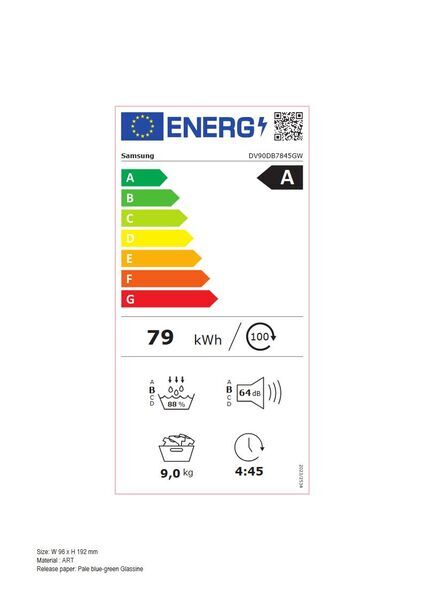 Samsung DV90DB7845GWU3 Sèche-linge à pompe à chaleur 9 kg | blanc, image 4 of 4