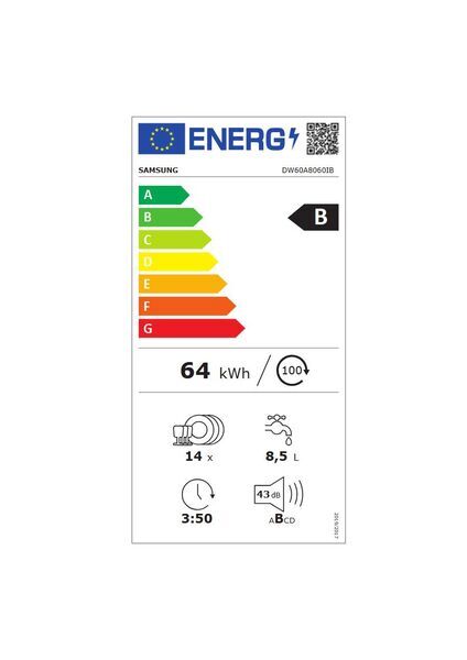 Samsung DW60A8060IB lave-vaisselle | blanc/noir, image 4 of 4