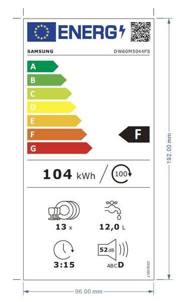 Samsung DW60M5044FS dishwasher | silver, image 2 of 2