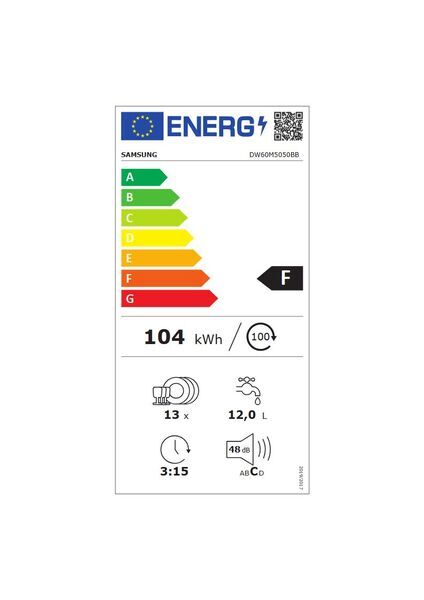 Samsung DW60M5050BB diskmaskin | vit/svart, image 4 of 4