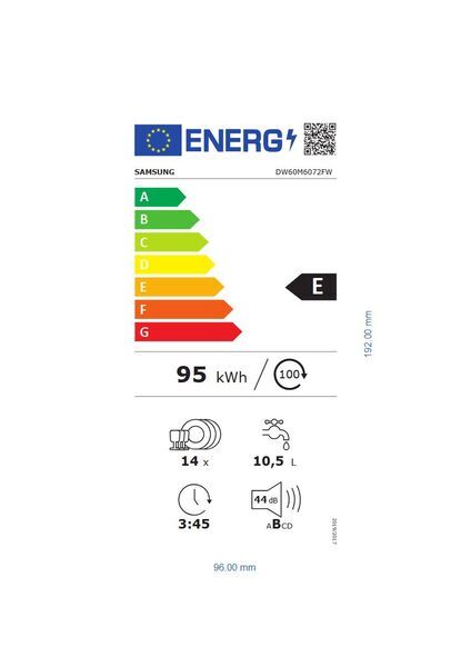 Samsung DW60M6072FW Lavastoviglie | bianco, image 4 of 4