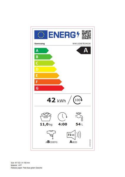 Samsung WW11DB7B34GW Front-loading washing machine 11 kg | white/black, image 5 of 5