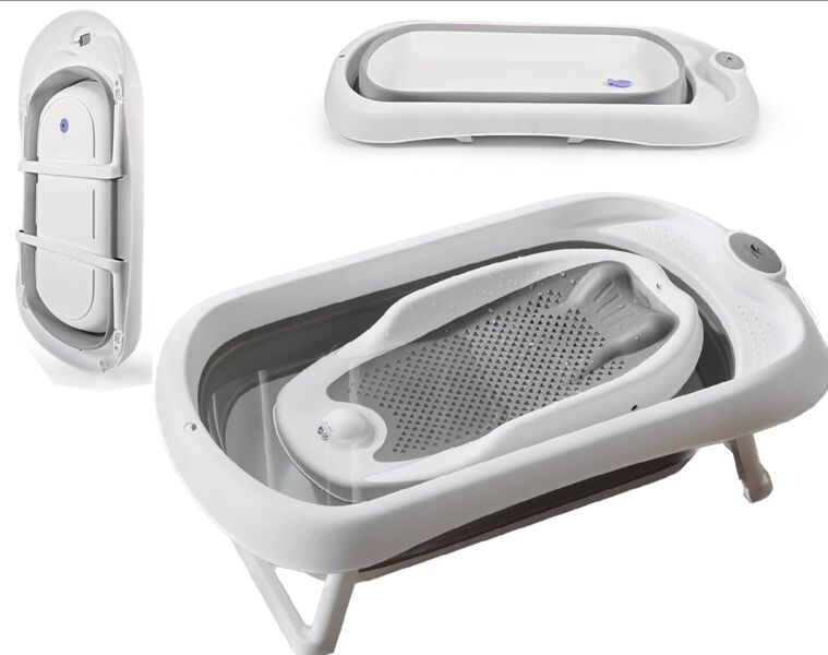 little tail foldable baby bathtub | grey, image 1 of 1