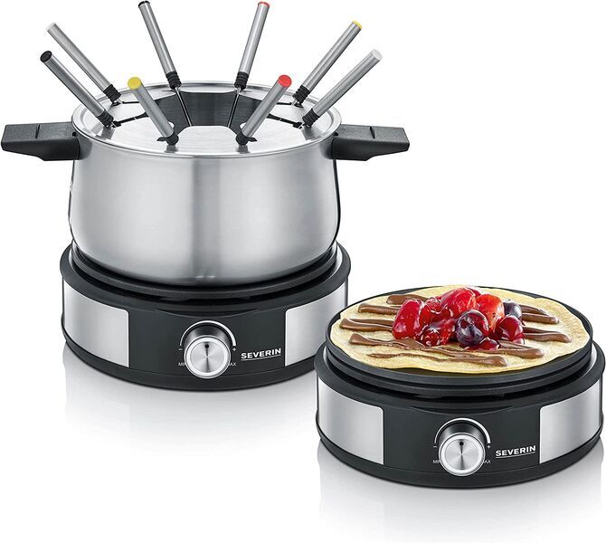 Severin FO 2471 Fondue-Crêpes-Kombi | schwarz/silber, image 1 of 4