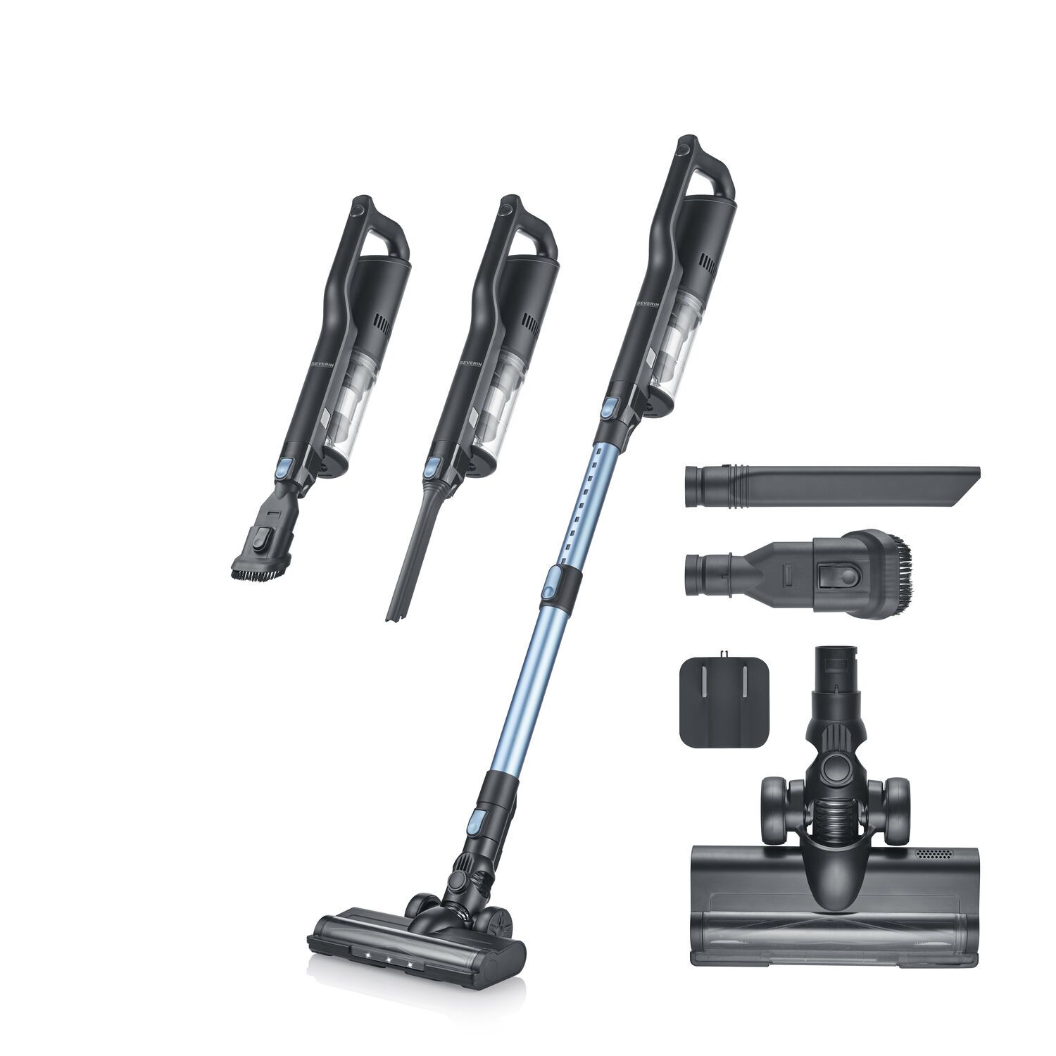 Severin HV 7151 S'Power Slim Akku-Handstaubsauger schwarz/blau
