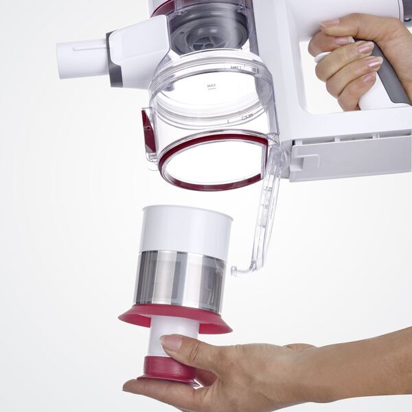 Severin HV 7166 Cordless Handheld Vacuum Cleaner | white/red, image 4 of 5