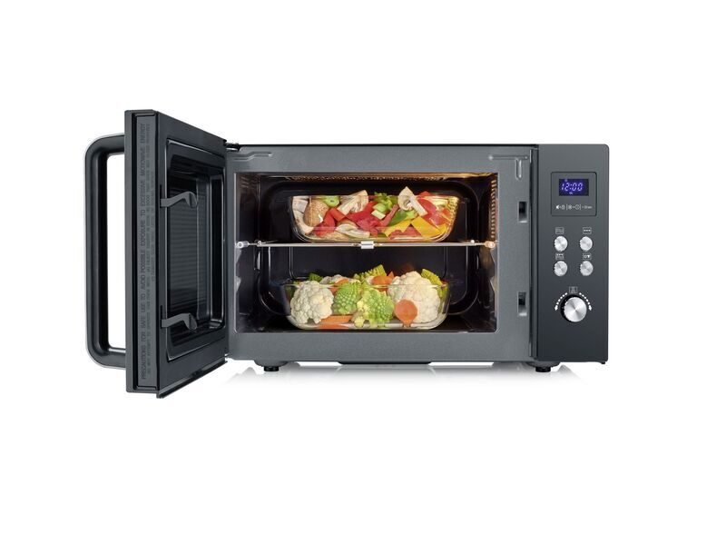 Severin MW 7763 Microwave with grill | black/silver, image 4 of 5