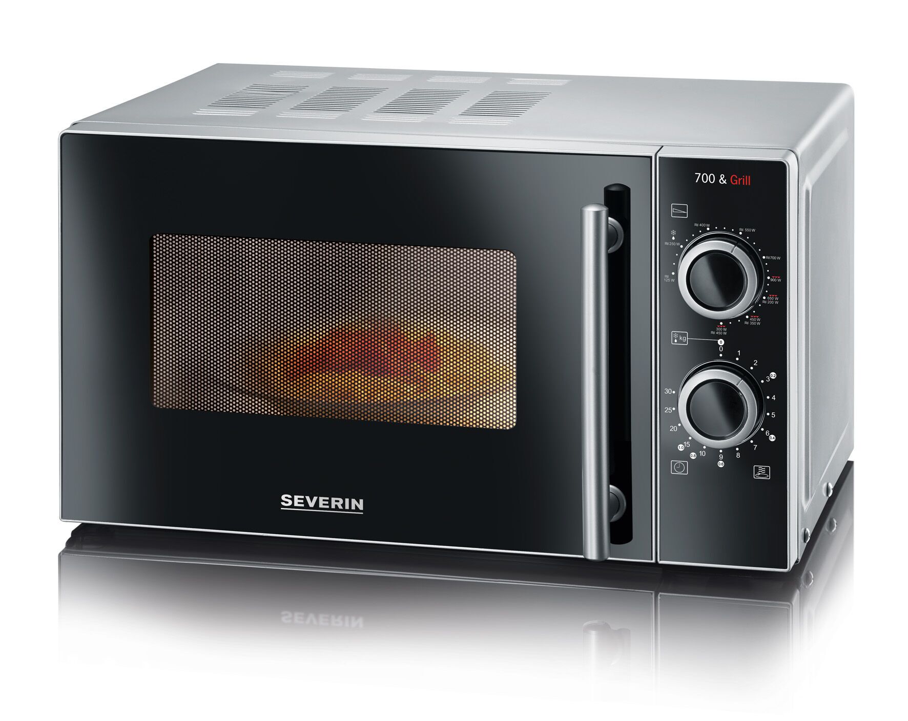 Severin MW 7875 Mikrowelle mit Grill silber/schwarz