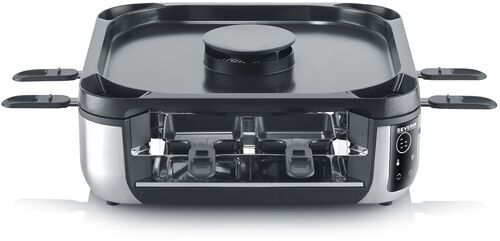 SEVERIN Raclette "RG 2379", schwarz (schwarz, silber), B:37,5cm H:16,5cm T:37,5cm, Raclettes, mit integrierter Rauch- und Geruchsabsaugung