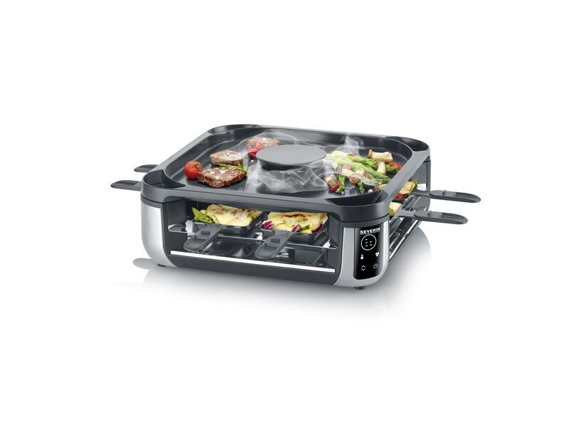 Severin RG 2379 S-Joy Sevento raclette grill smoke-reduced | black/silver, image 2 of 5
