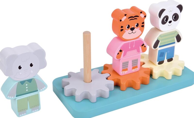 Small Foot Stapelspiel Zahnrad Jungle Friends | mehrfarbig 1