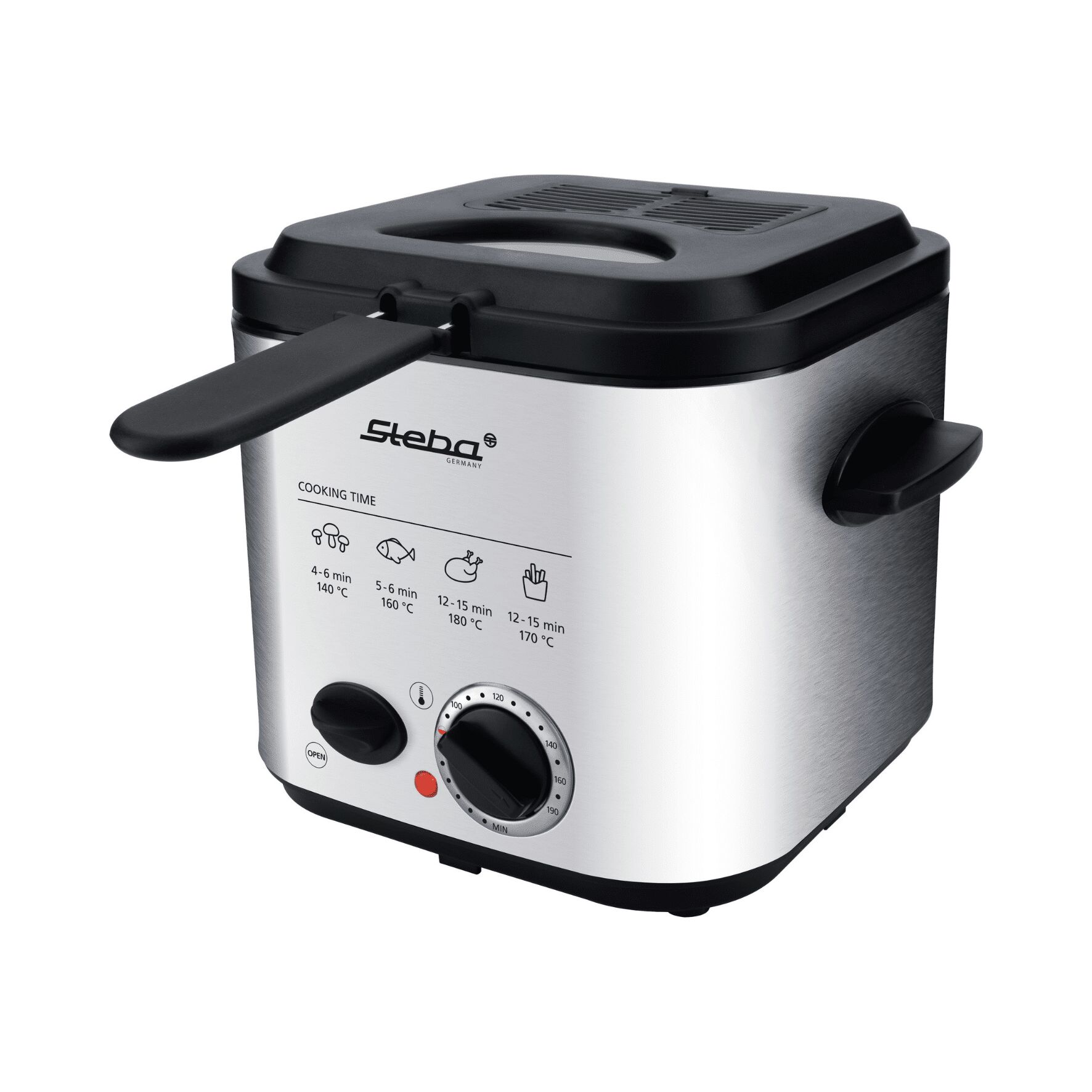 Steba DF 95 Mini-Fritteuse mit Fondue-Set silber/schwarz