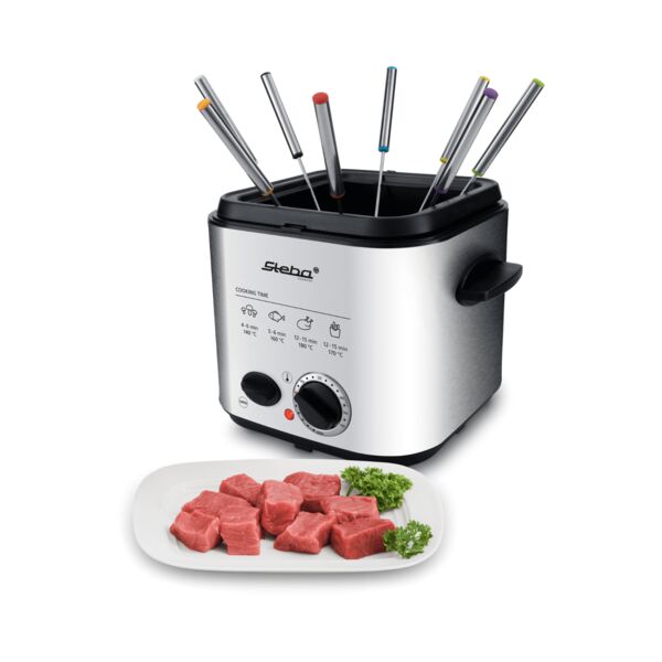 Steba DF 95 Mini deep fryer with fondue set | silver/black 4