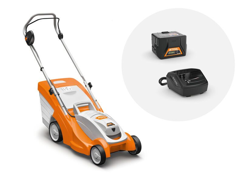 STIHL RMA 339 Akku-Rasenmäher im Set mit Akku AK 20 und Ladegerät AL 101 | orange/weiß/schwarz 3
