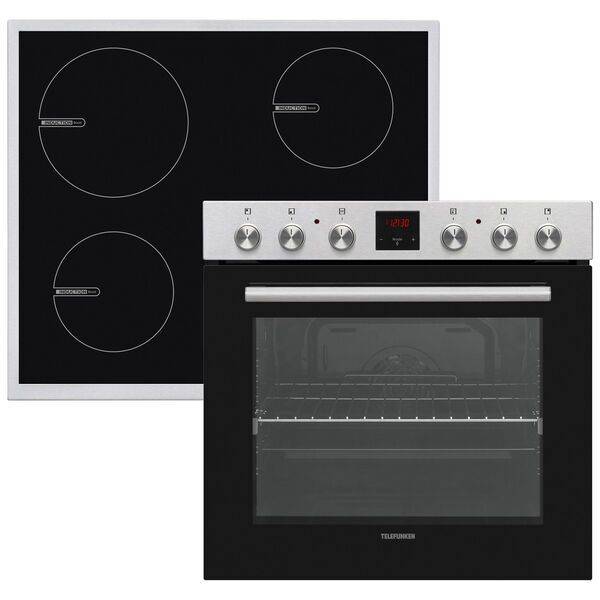 Telefunken B-HS-75-I-I Built-in oven set with induction hob | black/silver 1