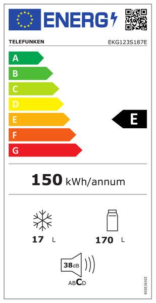 Telefunken EKG123S187E Built-in Refrigerator | white, image 5 of 5